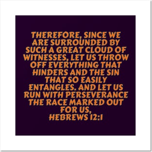 Bible Verse Hebrews 12:1 Posters and Art